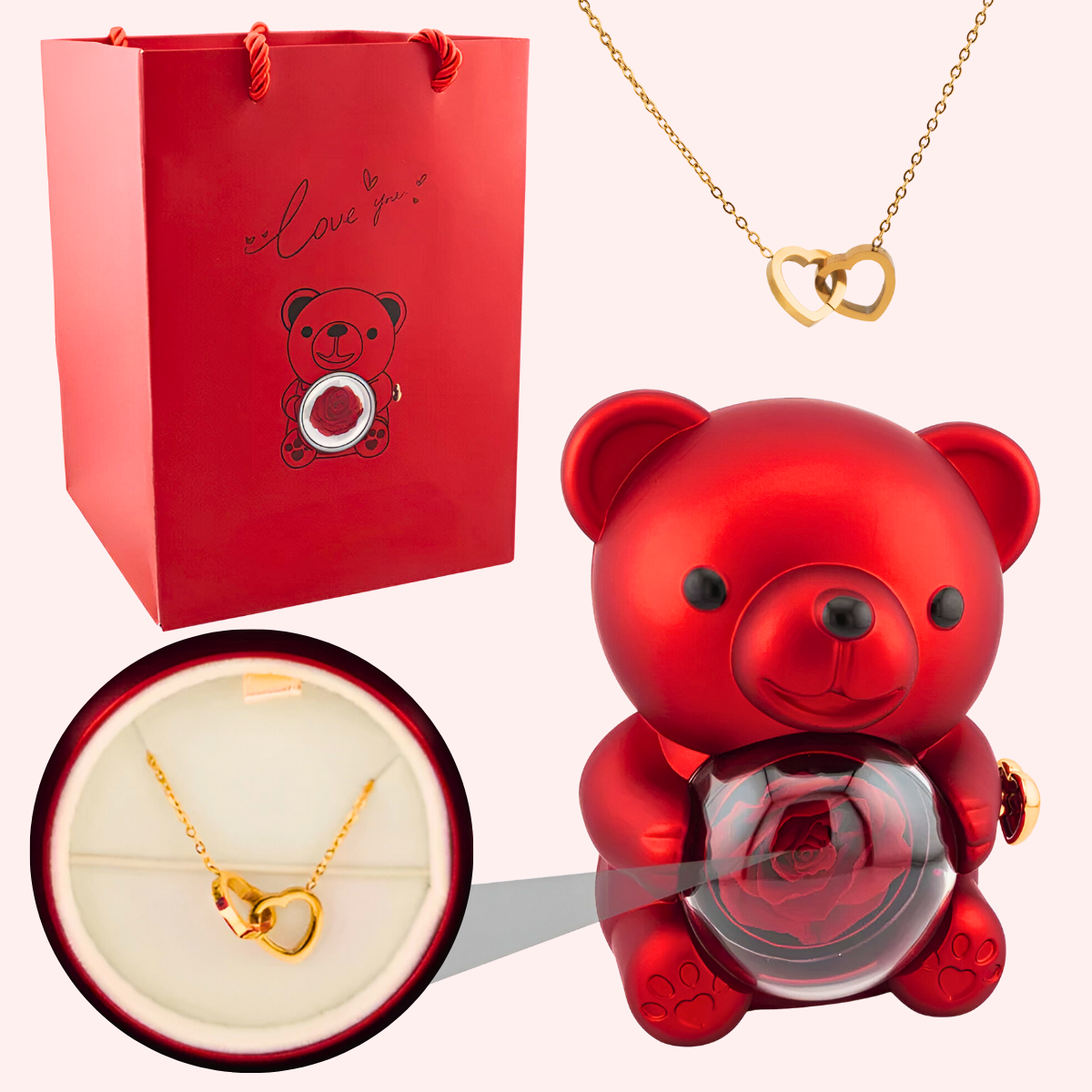 Giorely™ Collana di Cuori & Orso Amore